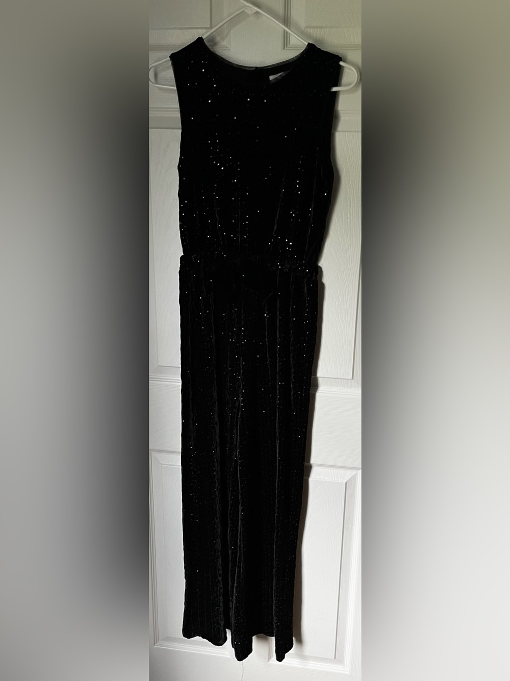 Zara Girls Black Sequin Velvet Jumpsuit
